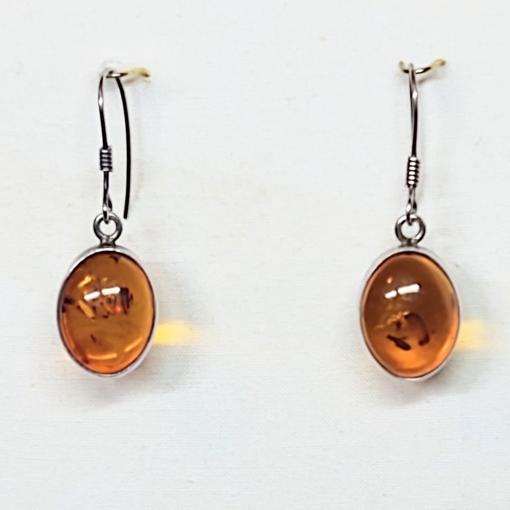 Elegant Amber Drop Earrings - Picture 1 of 3